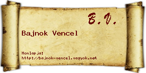 Bajnok Vencel névjegykártya